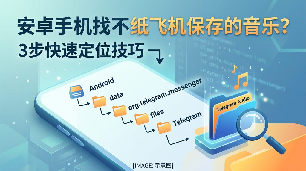 安卓手机文件管理界面，展示文件夹路径结构，包含Telegram Audio目录的高亮选区