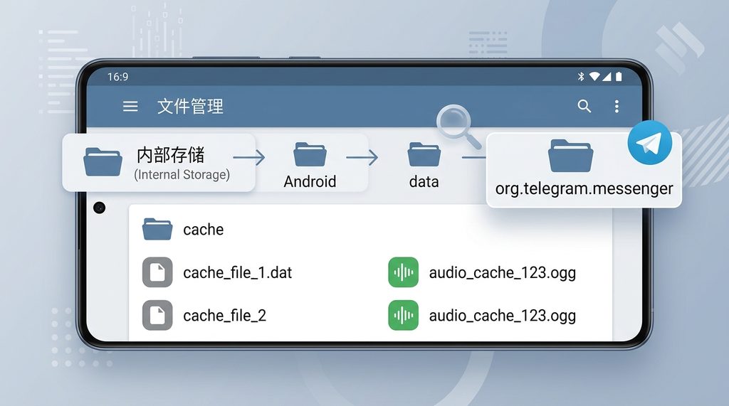 安卓手机文件管理器界面，展示进入Android数据文件夹的路径结构，清晰标注出纸飞机缓存目录