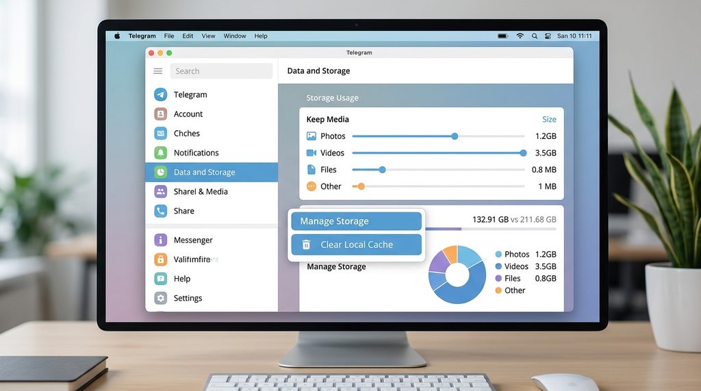 纸飞机设置菜单中的数据与存储界面，显示缓存清理选项