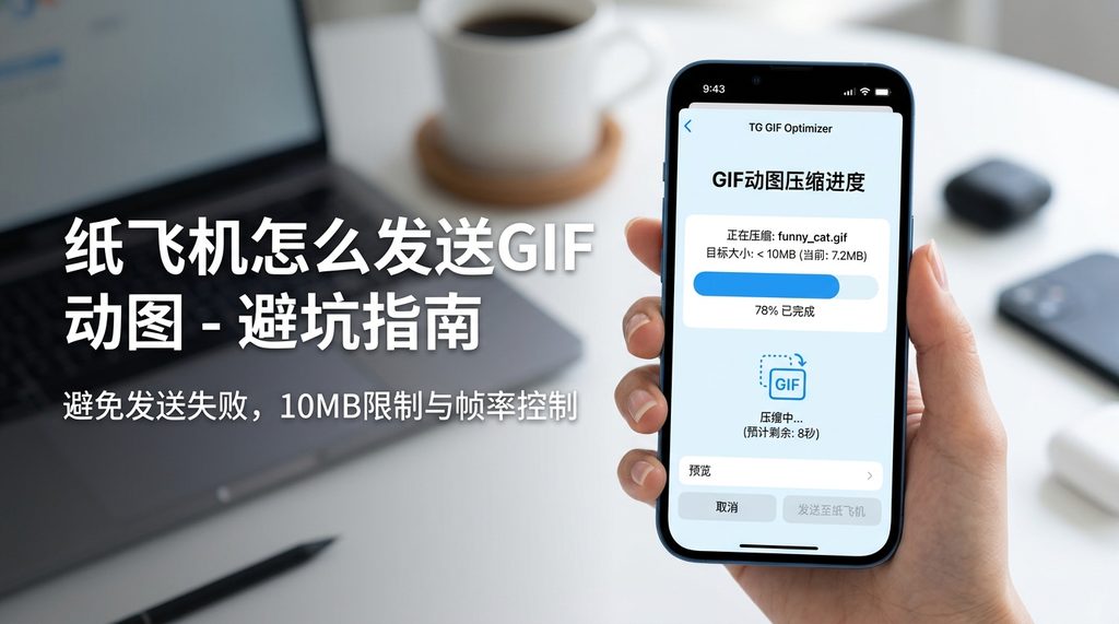 一个智能手机屏幕界面，显示正在进行GIF动图压缩的进度条，界面简约且直观